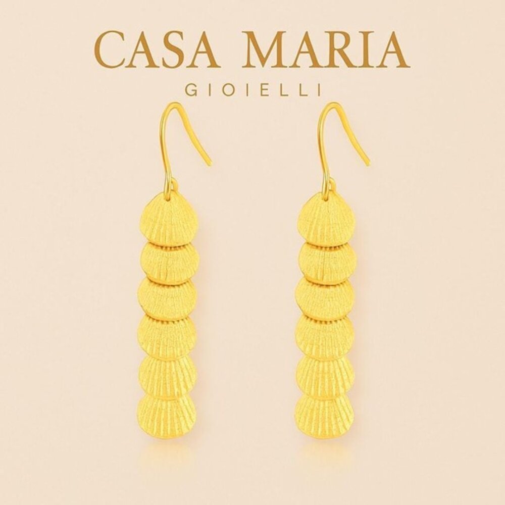 Conchiglia d’Oro Tassle Earrings | 24K Hollow Yellow Gold Dangle | Meticulously